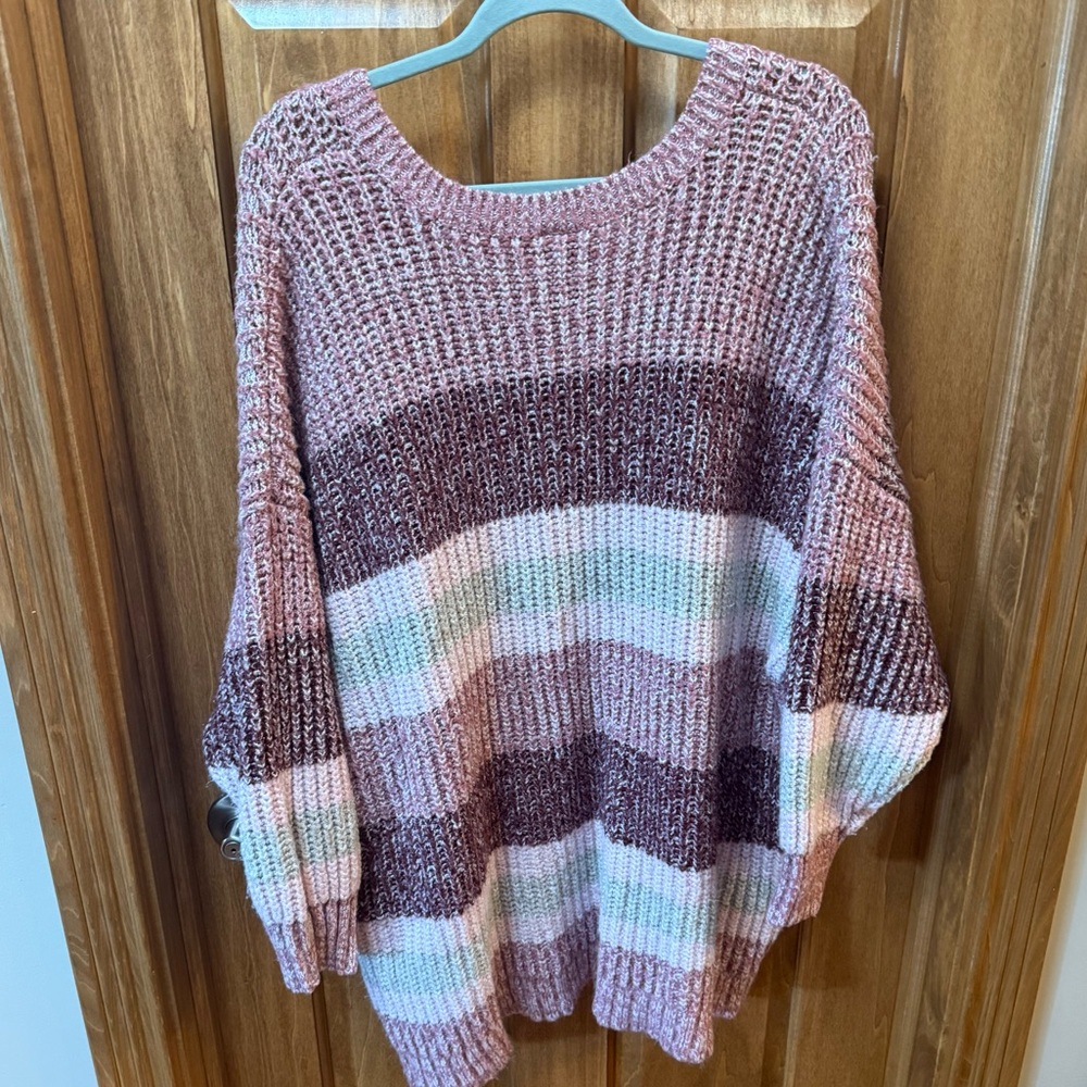 Torrid Women's Striped Sweater - Pink and Purple 4 - Picture 4 of 4